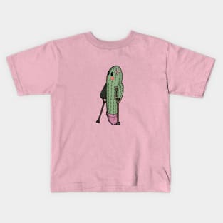 Cute girl injured cactus colored Kids T-Shirt